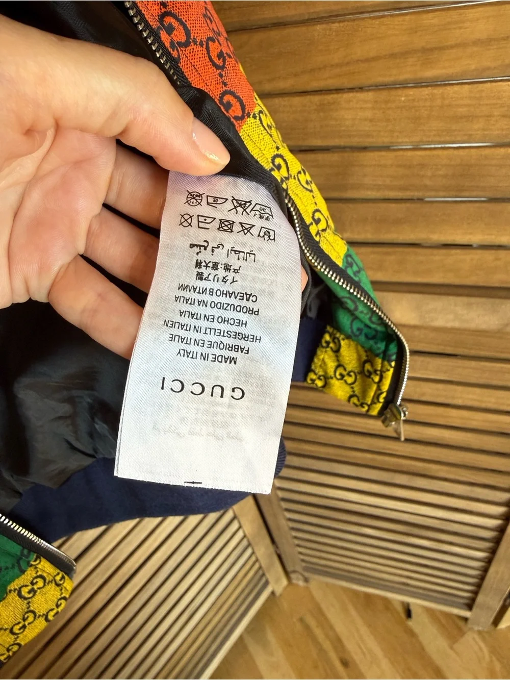 Gucci Multicolor Rainbow GG Stripe Zip-Up Jacket